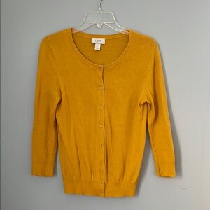 LOFT Women's Mustard Yellow Cardigan - Small